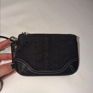 Black Leather Coach Wristlet